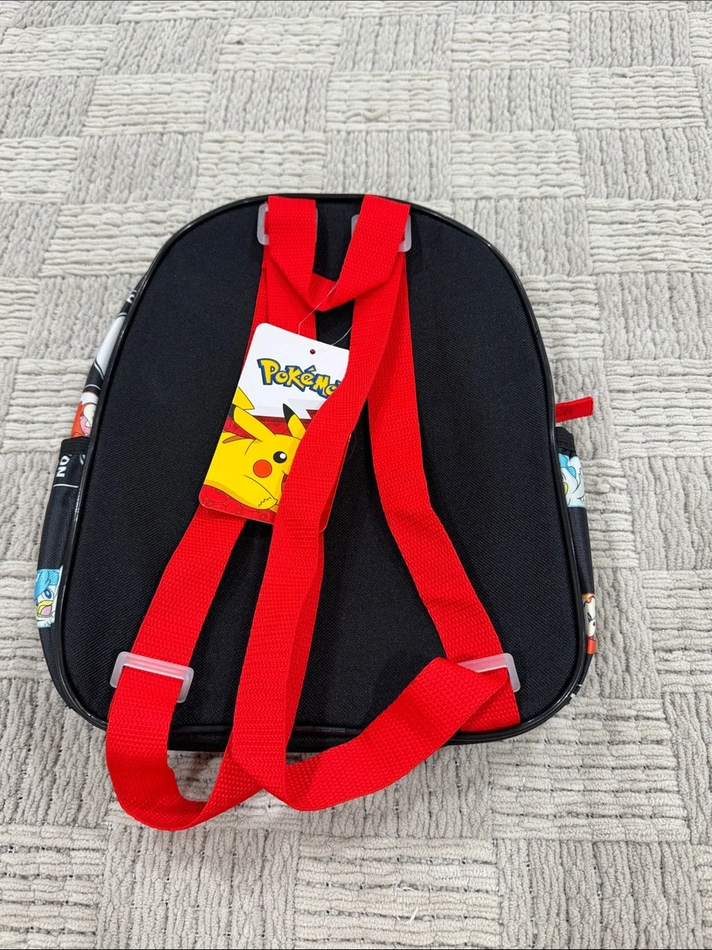 Kids Pokemon Black & Red Character Small Backpack